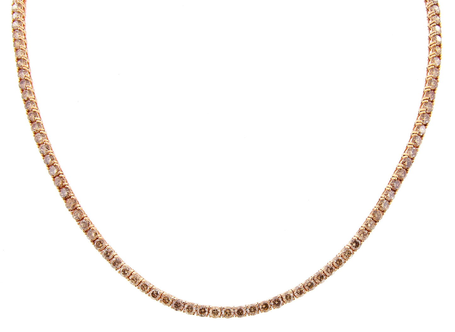 Perfezione Rose Gold Tennis Necklace w/ Brown Diamond