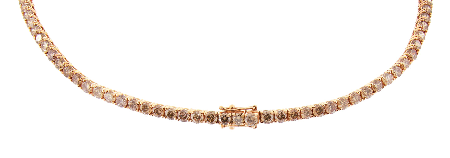 Perfezione Rose Gold Tennis Necklace w/ Brown Diamond