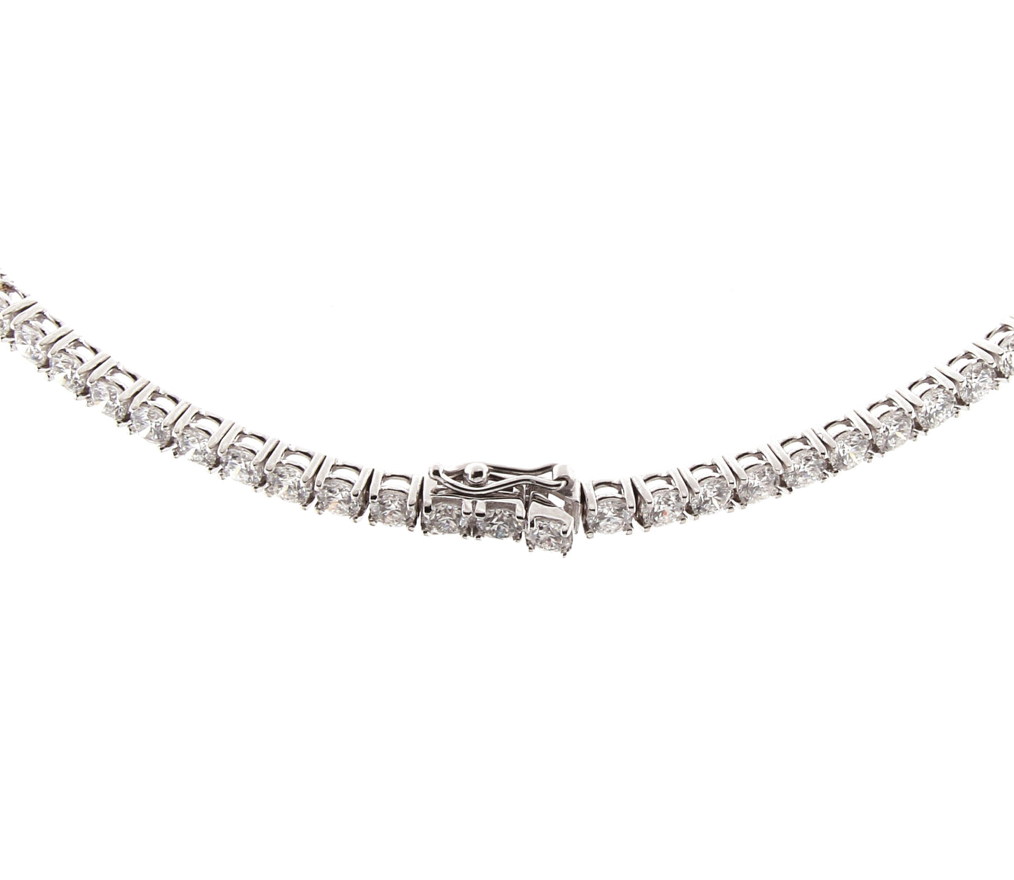 Perfezione White Gold Tennis Necklace w/ White Diamond