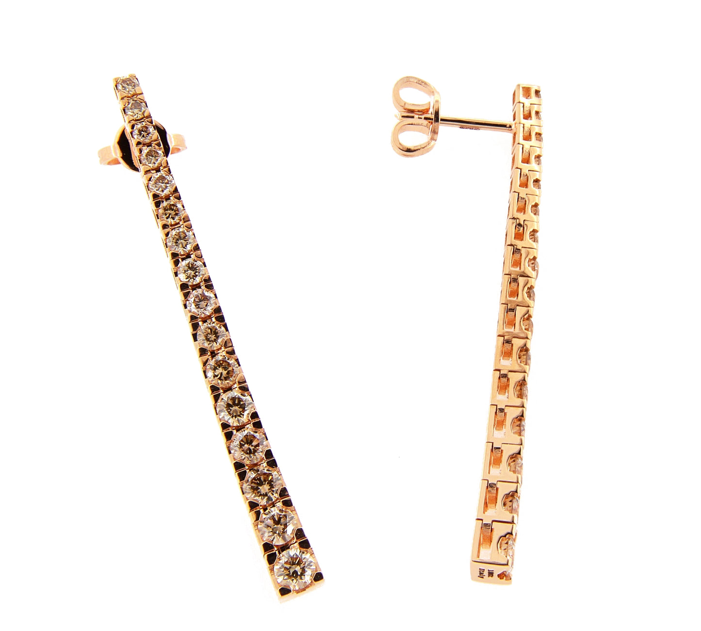 Perfezione Rose Gold Earrings w/ Brown Diamond