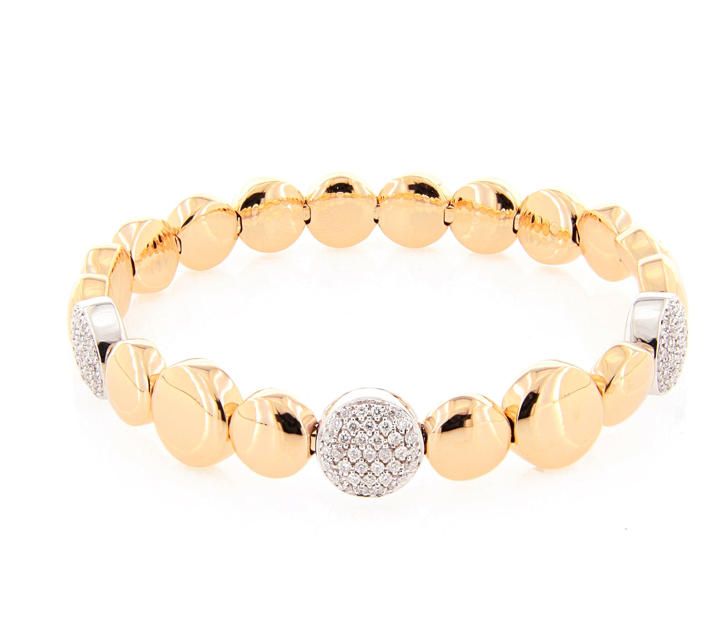 Motivi Rose & White Gold Flex Bracelet w/ White Diamond