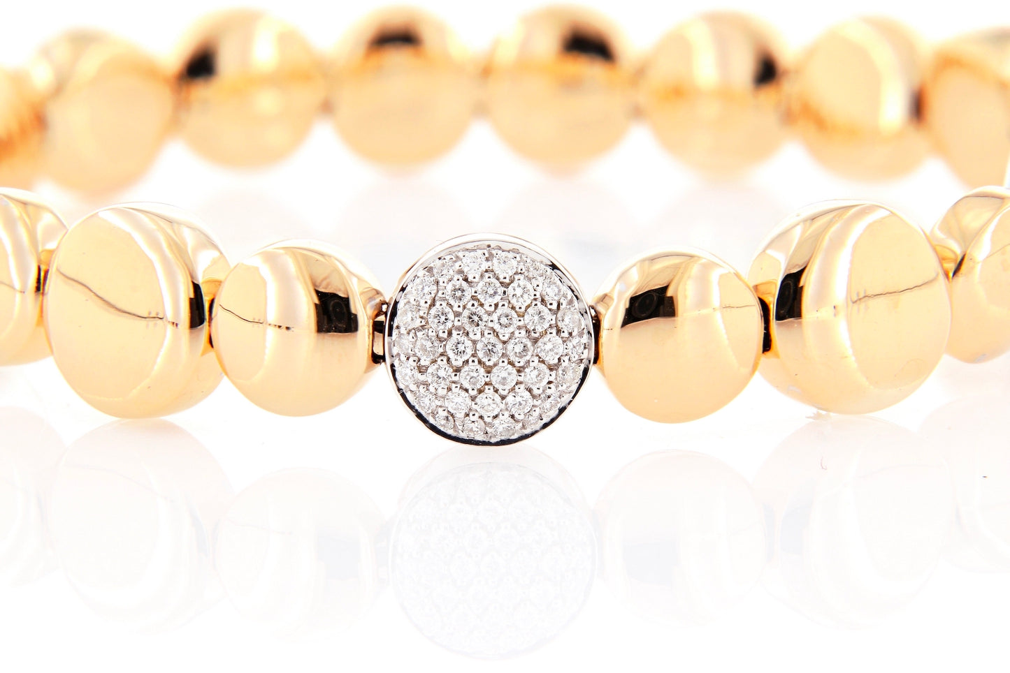 Motivi Rose & White Gold Flex Bracelet w/ White Diamond