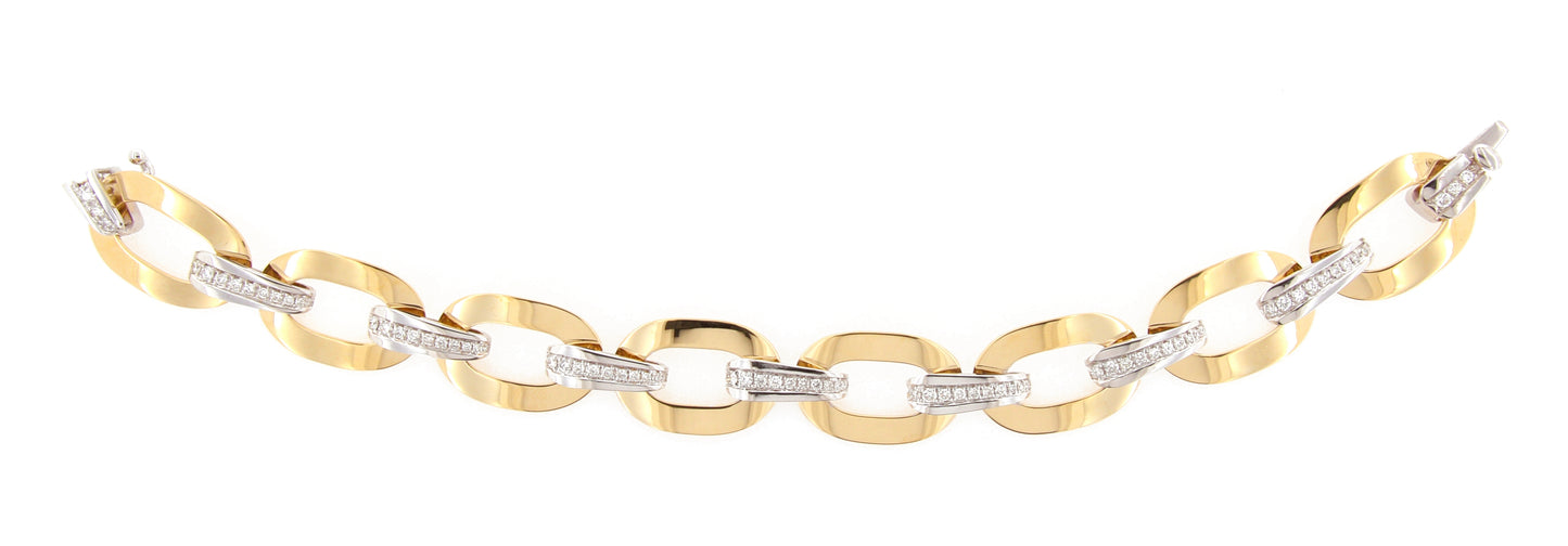 Motivi White & Rose Gold Oval Bracelet w/ White Diamond