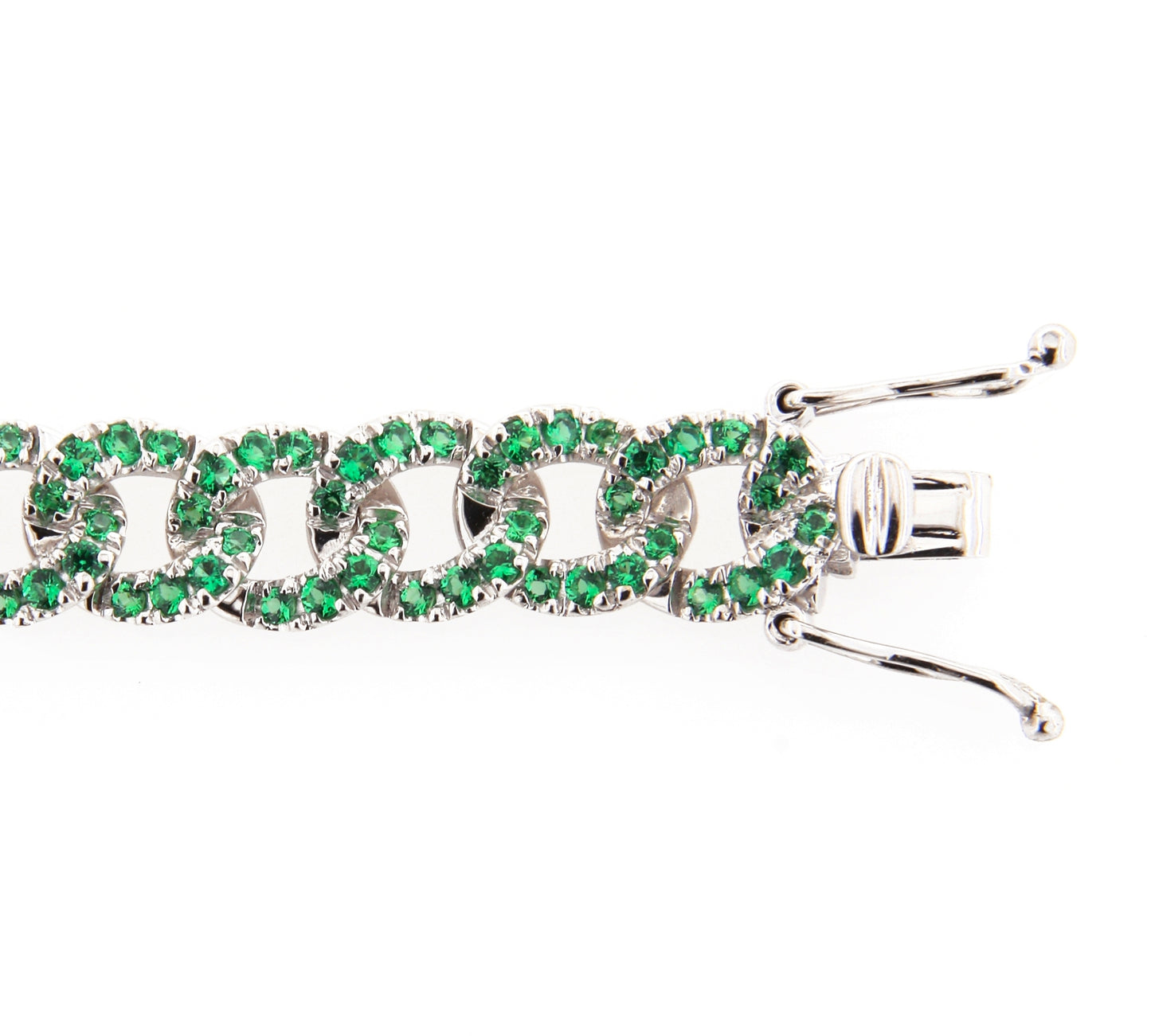 Motivi White Gold Bracelet w/Emeralds