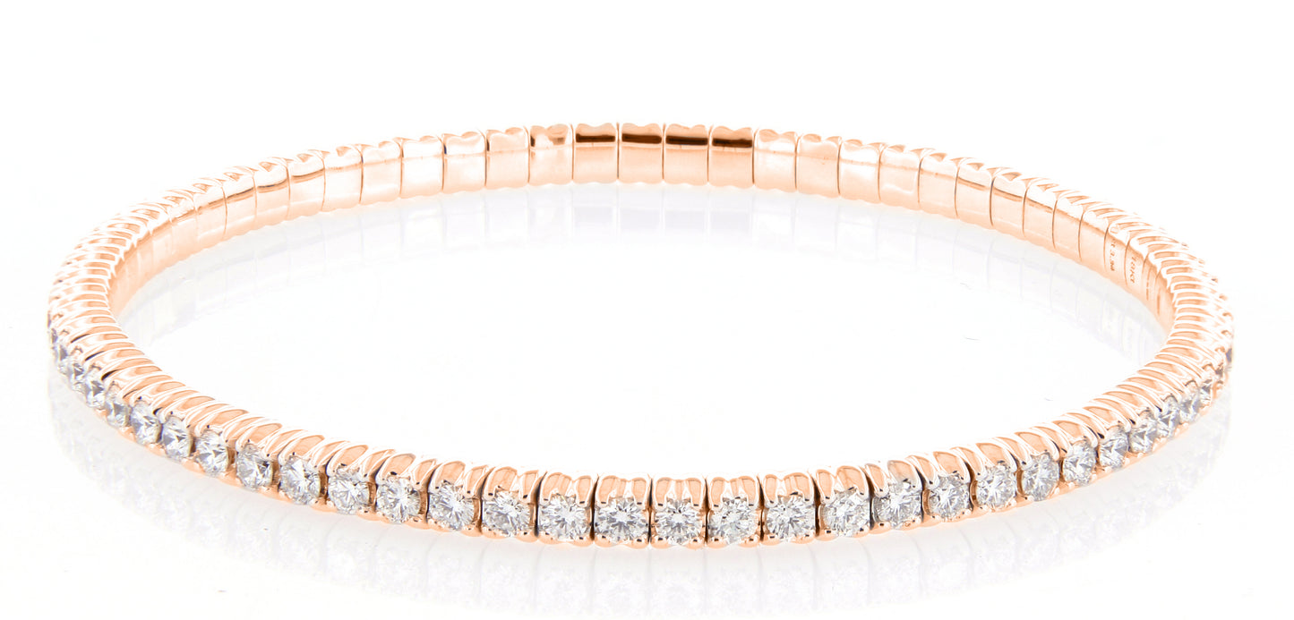PerSempre Rose Gold White Diamond Eternity Flex Bracelet