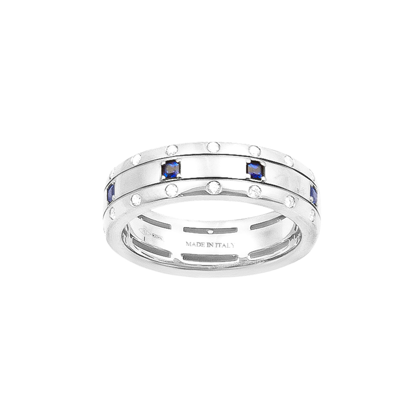 Desiderio White Gold Ring w/ Diamonds & Sapphires