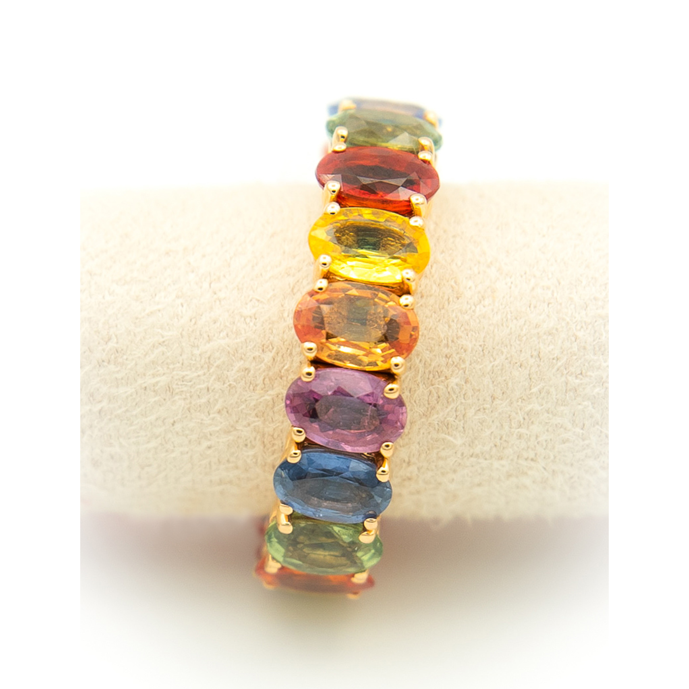 PerSempre Rose Gold Rainbow Sapphire Eternity Flex Ring
