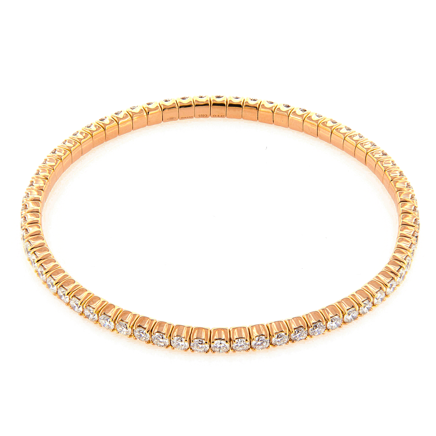 PerSempre Rose Gold White Diamond Eternity Flex Bracelet