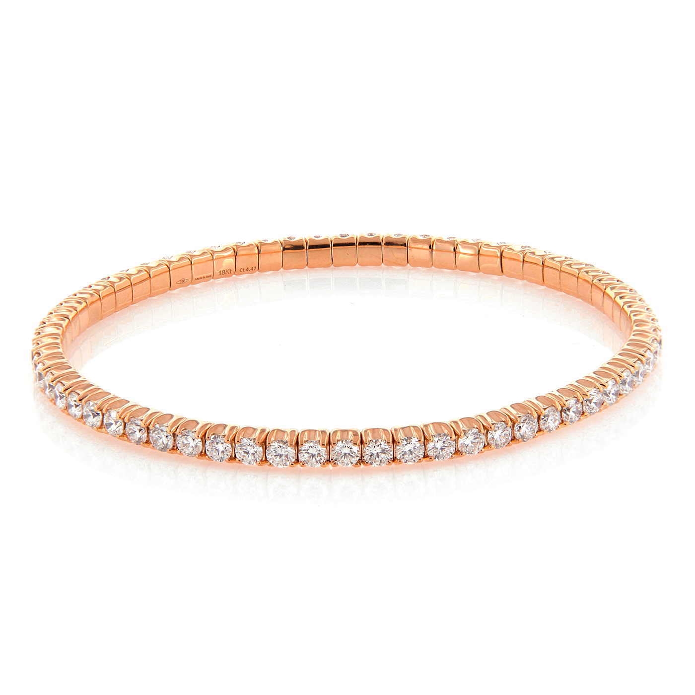PerSempre Rose Gold White Diamonds Eternity Flex Bracelet