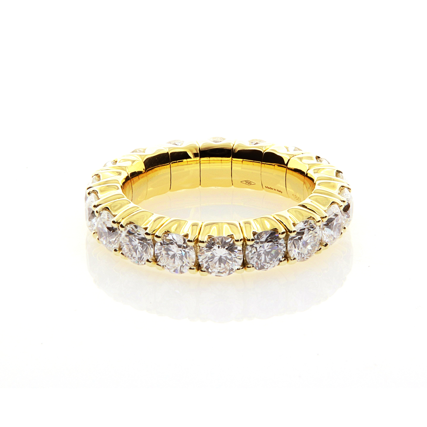 PerSempre Yellow Gold White Diamond Eternity Flex Ring