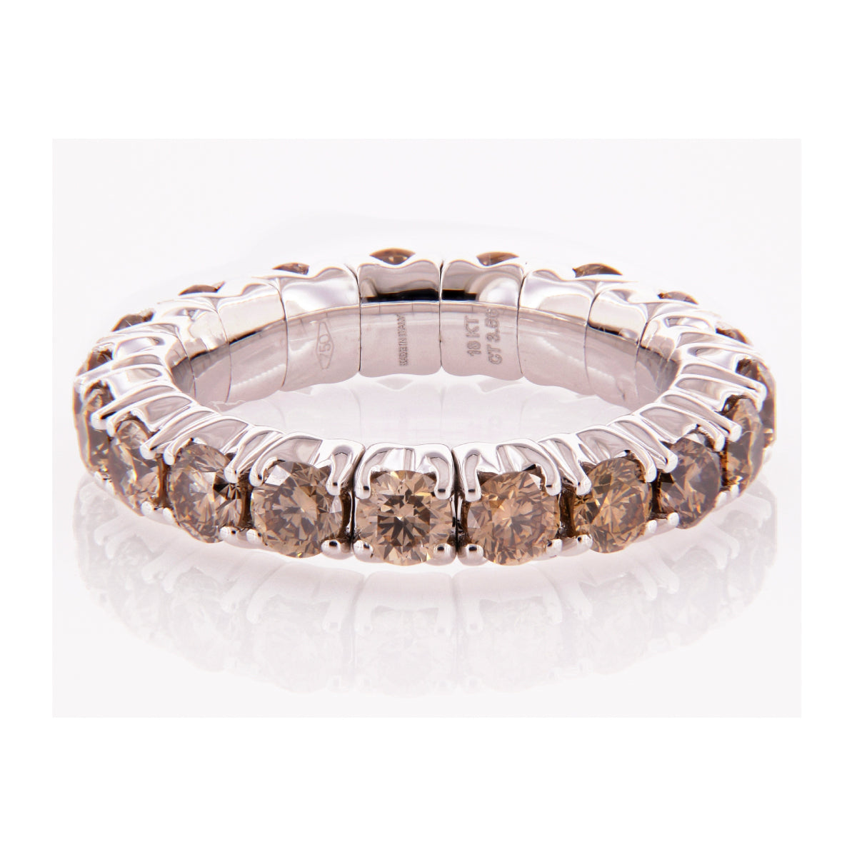 PerSempre White Gold Brown Diamond Eternity Flex Ring