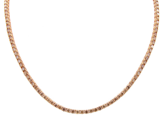 Perfezione Rose Gold Tennis Necklace w/ Brown Diamond