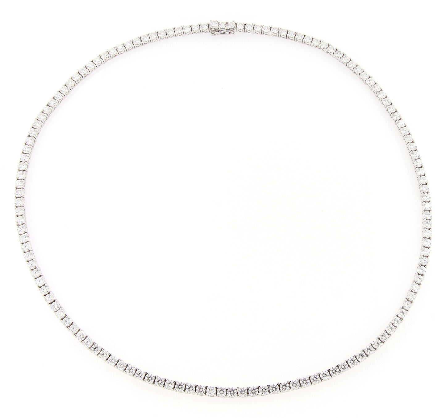 Perfezione White Gold Tennis Necklace w/ White Diamond