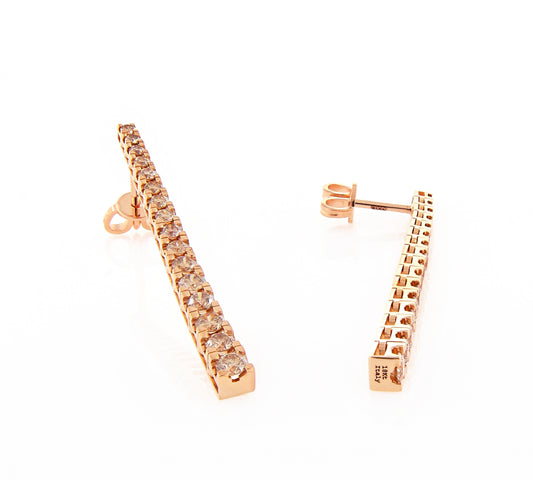 Perfezione Rose Gold Earrings w/ Brown Diamond