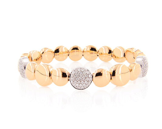 Motivi Rose & White Gold Flex Bracelet w/ White Diamond