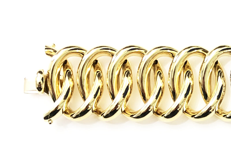 Motivi Large Yellow Gold Bracelet w/ White Diamond