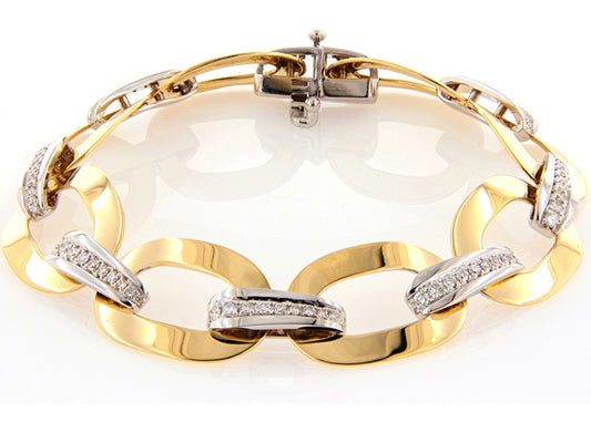 Motivi White & Rose Gold Oval Bracelet w/ White Diamond