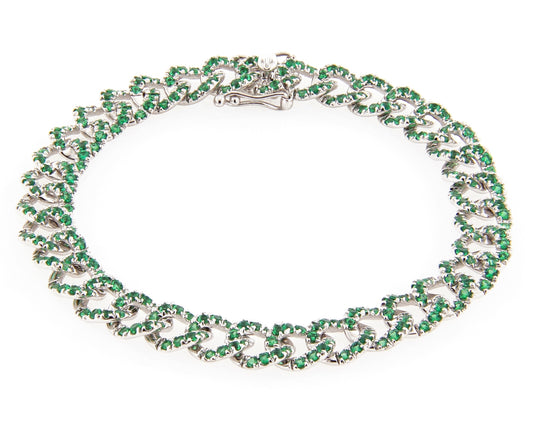 Motivi White Gold Bracelet w/Emeralds