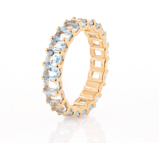 Dipinto White Gold Ring w/Blue Topaze