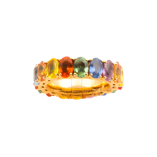 PerSempre Rose Gold Rainbow Sapphire Eternity Flex Ring