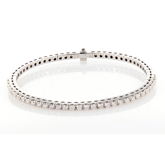 Perfezione White Gold Rigid Tennis Bracelet w/ White Diamond