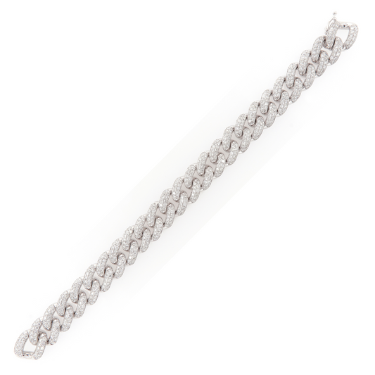 Motivi White Gold Link Bracelet w/ White Diamond