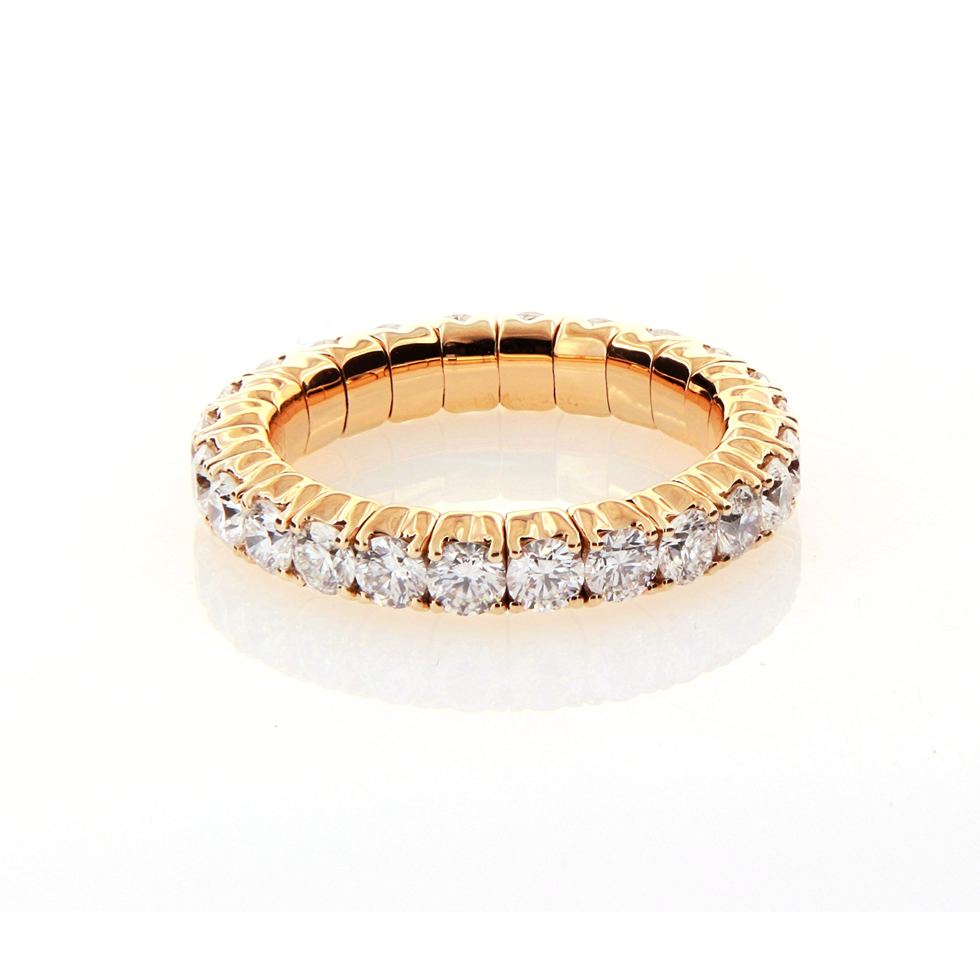 PerSempre Yellow Gold White Diamond Eternity Flex Ring