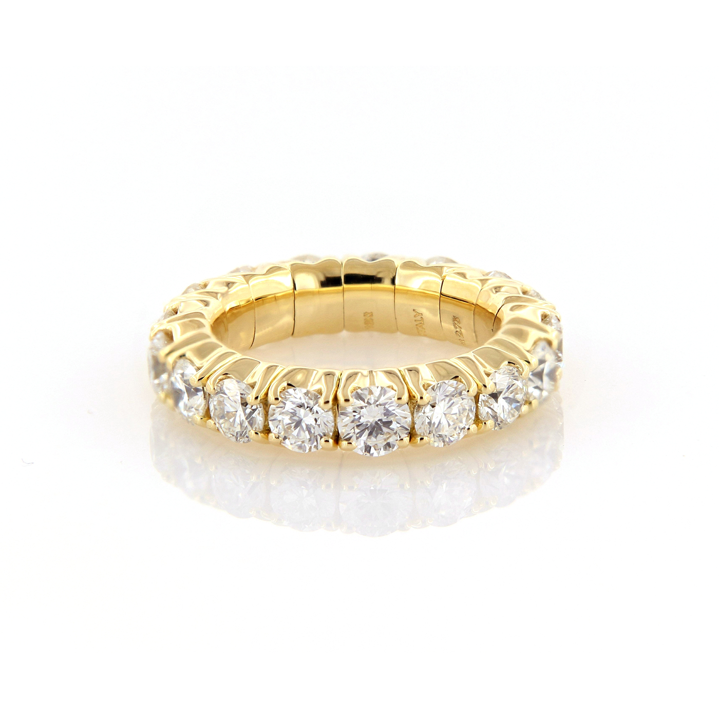 PerSempre Yellow Gold White Diamond Eternity Flex Ring