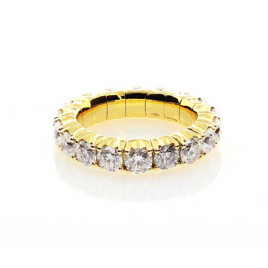 PerSempre Yellow Gold White Diamond Eternity Flex Ring