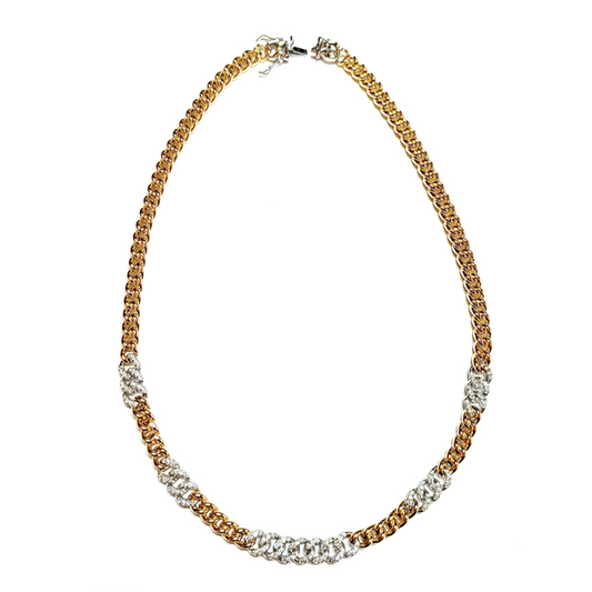 Motivi Yellow & White Gold Necklace w/ White Diamond