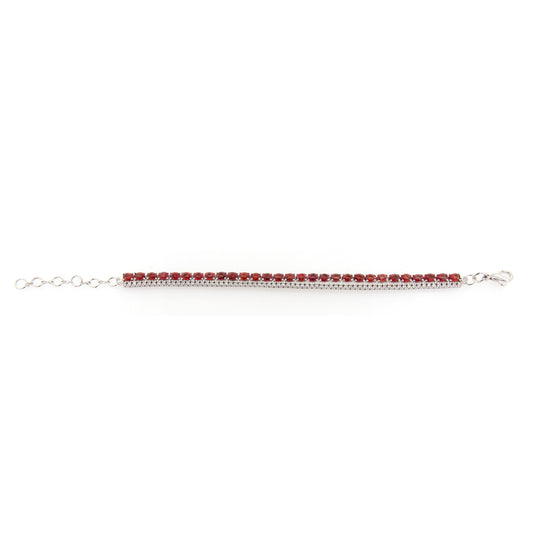 Insieme Collection Oval Rubies and White Diamond Double Bracelet