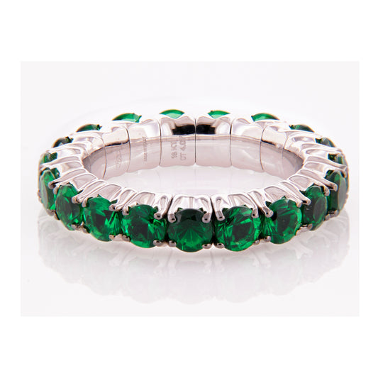 PerSempre White Gold Emerald Eternity Flex Ring