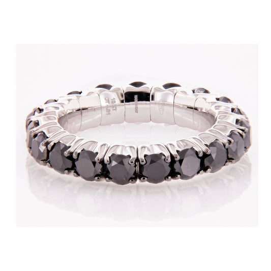 PerSempre White Gold Black Diamond Eternity Flex Ring